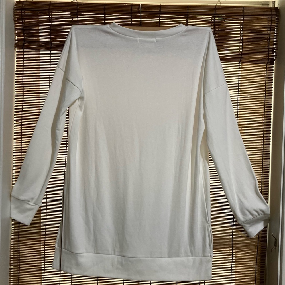 White Long Sleeve Women's Top - Picture 6 of 8